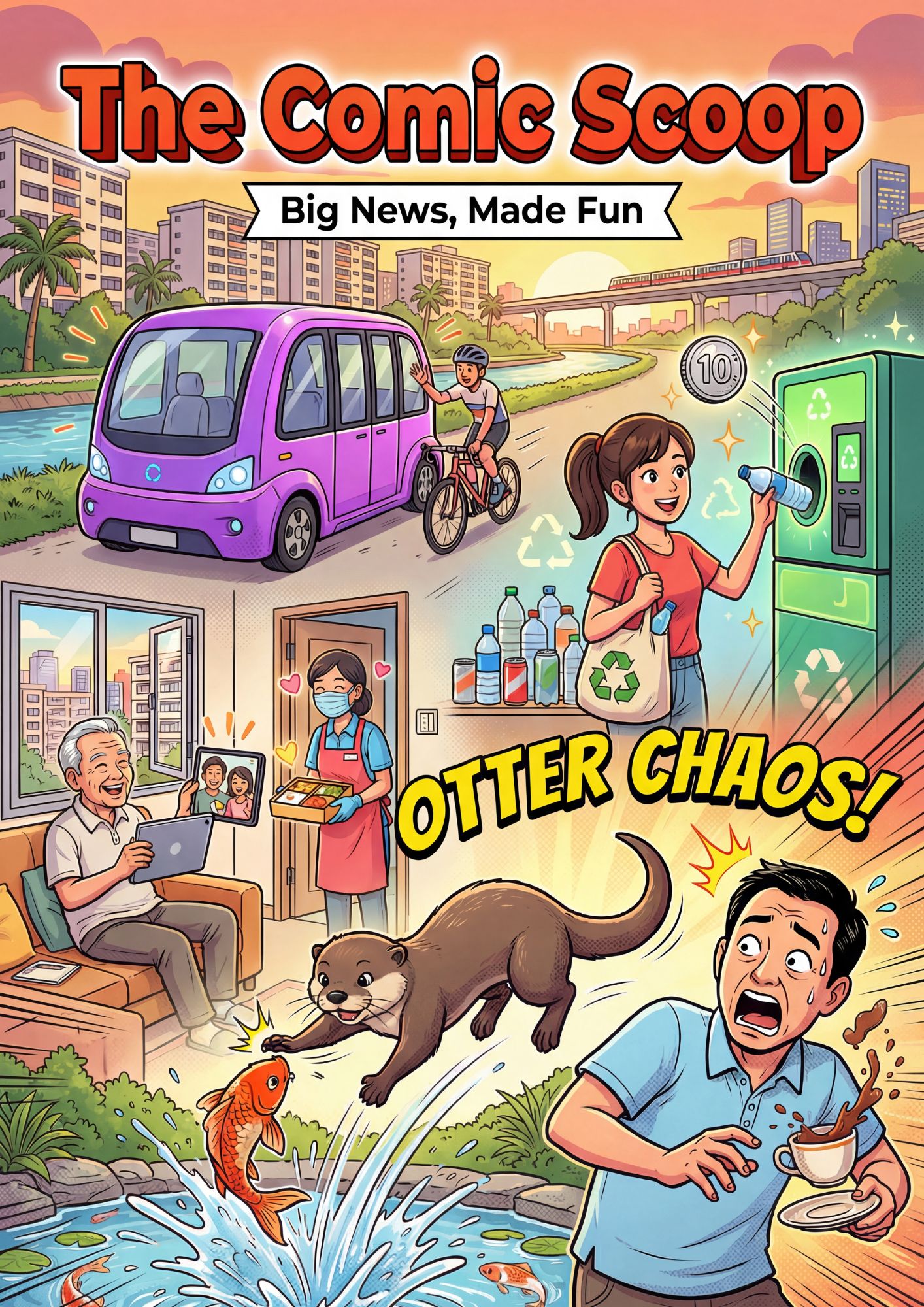 The Comic Scoop sample issue cover &mdash; &lsquo;Big News, Made Fun&rsquo;